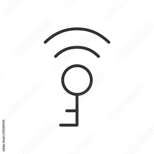 Smart lock linear icon. Internet of things solutions. Keyless entry. Digital security. Encryption technology. Thin line illustration. Contour symbol. Vector outline drawing. Editable stroke