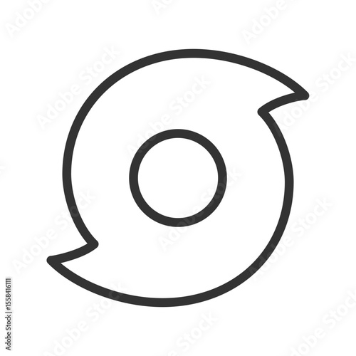 Hurricane linear icon. Tropical cyclone. Weather forecast. Storms, strong winds and heavy rainfall. Meteorology. Thin line illustration. Contour symbol. Vector outline drawing. Editable stroke