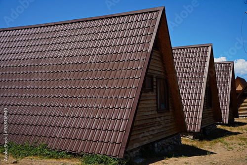 Wallpaper Mural The bungalow. Beach houses on the shore of Lake Balkhash. Summer vacation. Torontodigital.ca