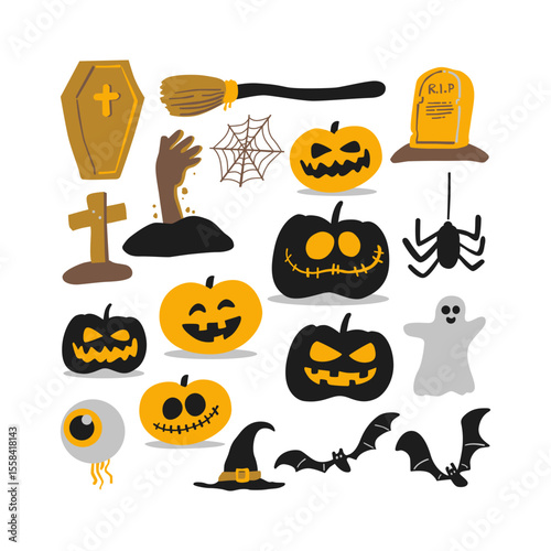 halloween icons set