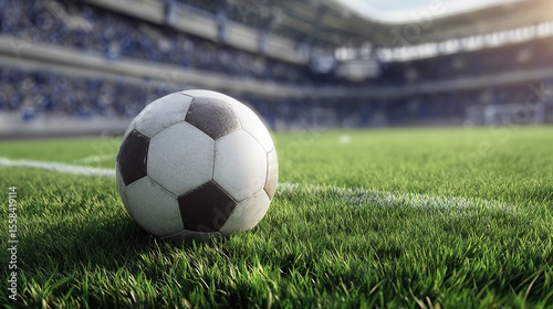 A traditional soccer ball on green grass, symbolizing the essence of the beautiful game.

