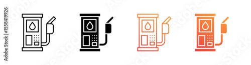 Gas Station Multiple Style Icon Set 