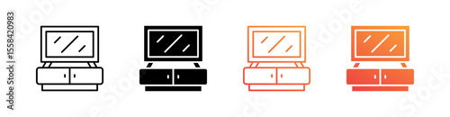 Tv Multiple Style Icon Set 