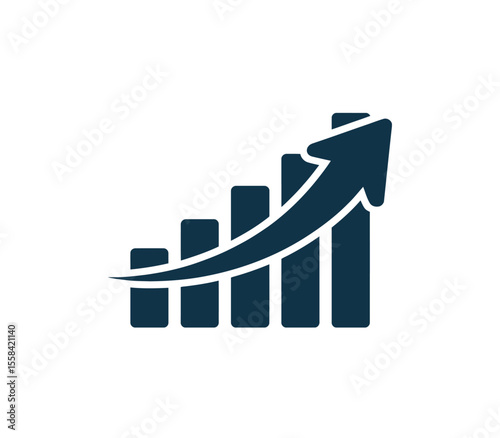 Graph diagram up icon, business growth success chart with arrow, business bar sign, profit growing symbol, progress bar symbol, growing graph icons – stock vector 