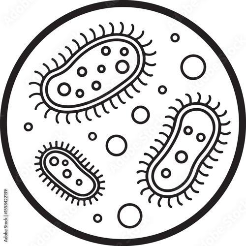Bacteria silhouette vector icon design 