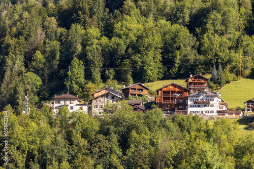 Italian Dolomite Alps mountain village, Italy