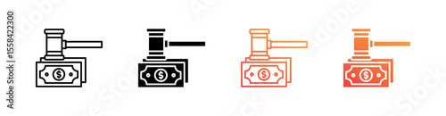 Tax Evasion Multiple Style Icon Set 