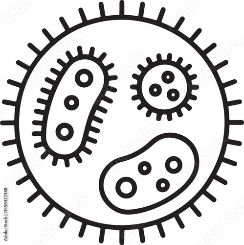 Bacteria silhouette vector icon design 