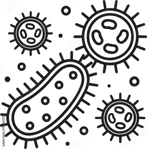 Bacteria silhouette vector icon design 