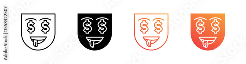 Greed Multiple Style Icon Set 