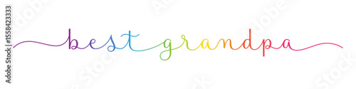 BEST GRANDPA colorful vector brush calligraphy banner