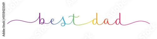 BEST DAD colorful vector brush calligraphy banner