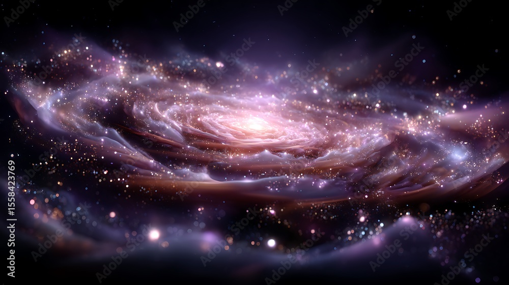 Fototapeta premium Swirling galaxy colorful light