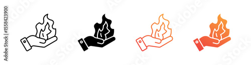 Fire Multiple Style Icon Set 