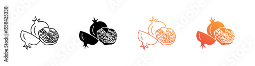 Pomegranate Multiple Style Icon Set 