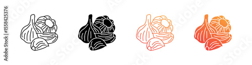 Garlic Multiple Style Icon Set 