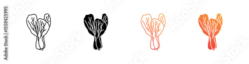Bok Choy Multiple Style Icon Set 