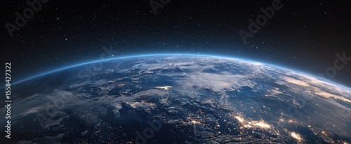 The stunning view of Earth from space showcasing its blue atmosphere and vibrant continents.