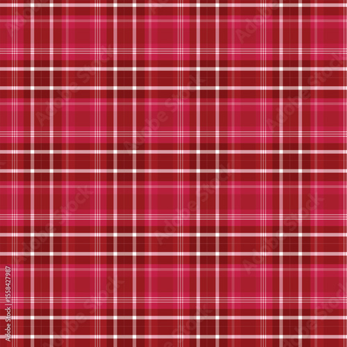 Vibrant Red Plaid Fabric Texture - Seamless Tartan Pattern