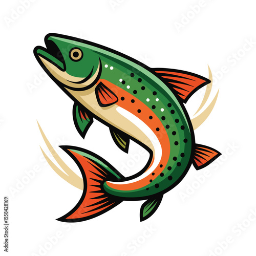 vector illustration of a trout fish 