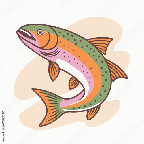 vector illustration of a trout fish 