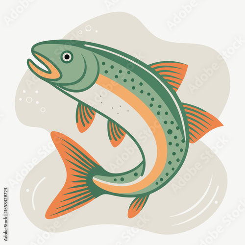 vector illustration of a trout fish 