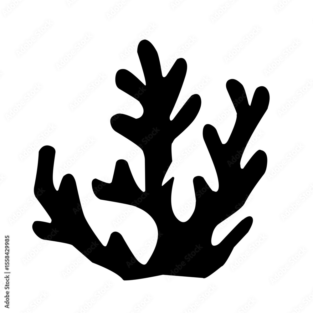 Obraz premium Seaweed vector silhouette
