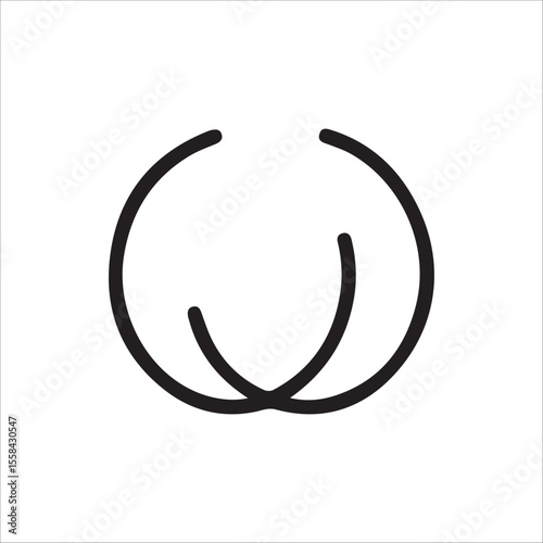 Stylish Abstract Vector Line Art Illustrating a Simplified Feminine Breast