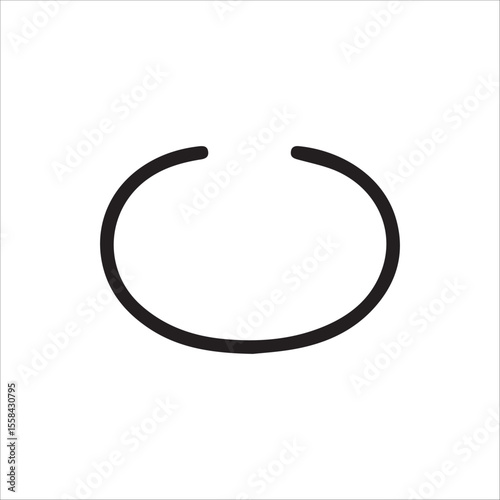 Minimalist black incomplete circle symbol representing loading or refresh process