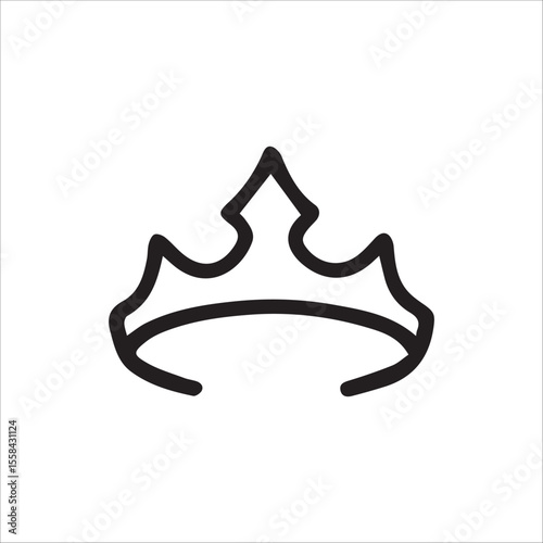 Minimalist Hand Drawn Crown Outline Illustrates Royal Elegance and Power