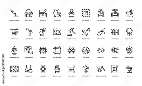 collection hobby craft traditional icons artistic handmade activities tools