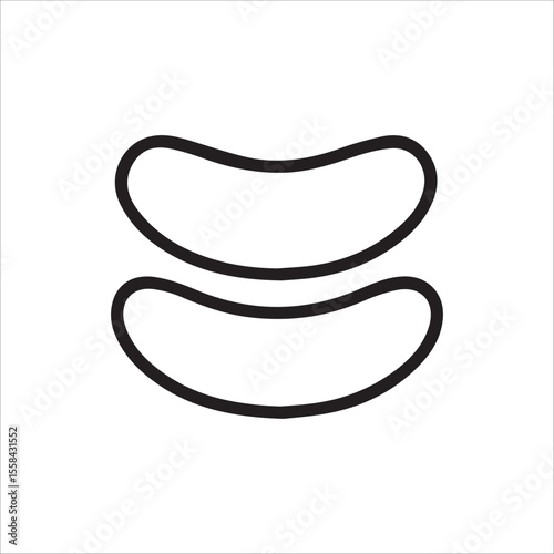 Elegant black outline vector of two eye masks for skincare and beauty routine