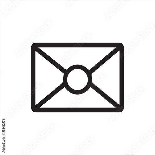 Sleek minimalist envelope icon for digital communication and modern messaging