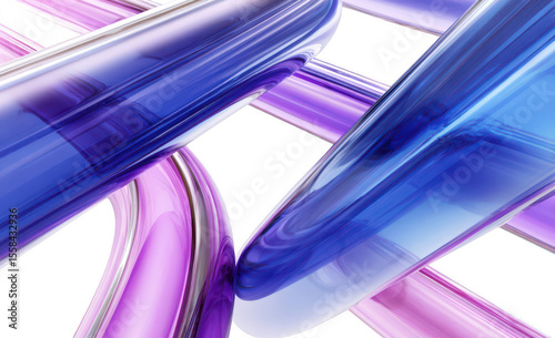colorful glass and plastic tubes, isolated on a white background. Abstract composition, png, transparent
