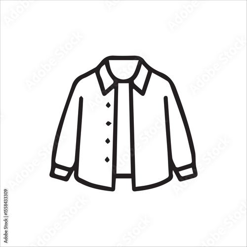 Stylish long sleeve collared shirt outline a versatile casual garment icon