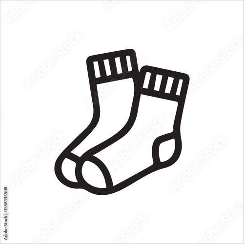 Cozy Pair of Socks Outline Icon Simple Minimalist Design for Warmth and Comfort