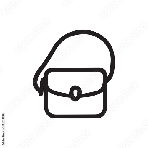 Stylish minimal line art shoulder bag icon an elegant fashion accessory
