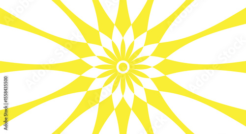 yellow sun light vector with abstract pattern on white background for summer background or nature theme