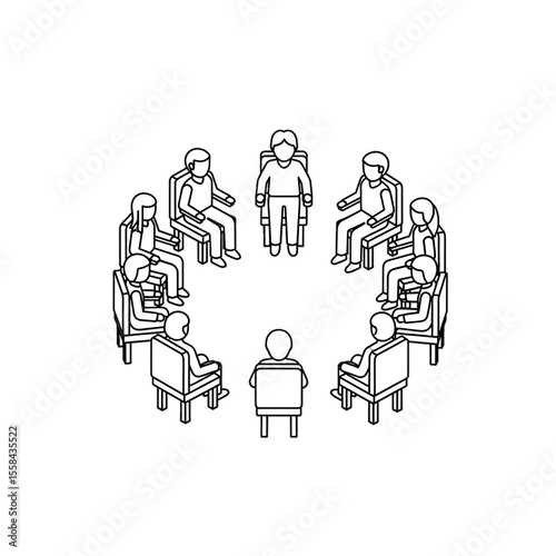 Group therapy or medical team discussion meeting.
