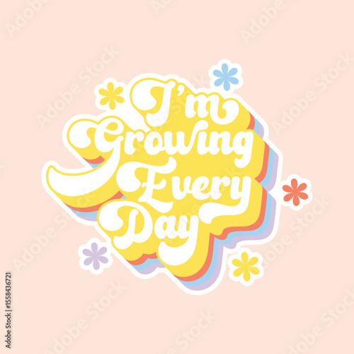 Positive, retro-floral graphic of  