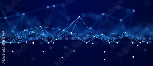 Network or connection. Abstract digital background of points and lines. Glowing plexus. Big data. Abstract technology science background. 3d rendering