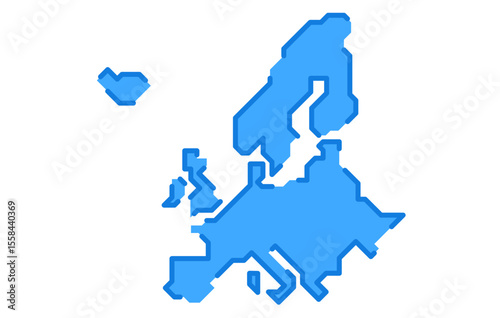 Stylized map of the continent of Europe in a simple style