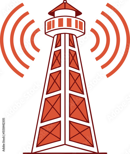 Telecom tower vector art illustration