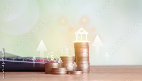 Fotografie Basic concepts of finance and financial technology about business prosperity and