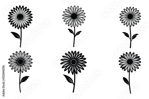 Six Unique Flame Icons Black Fire Symbols for Design Projects