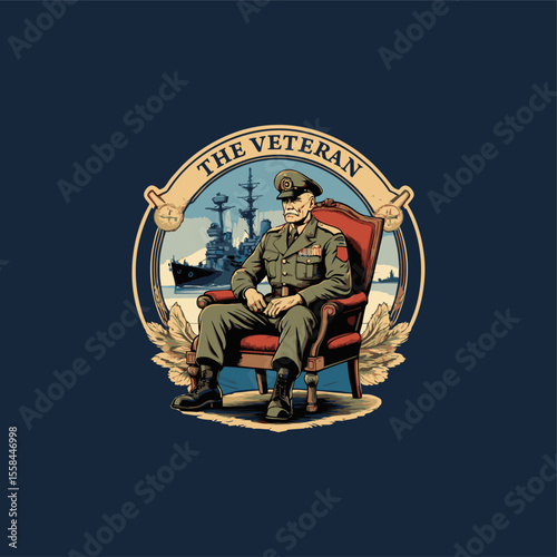 the veteran logo design template.  editable and ready to use