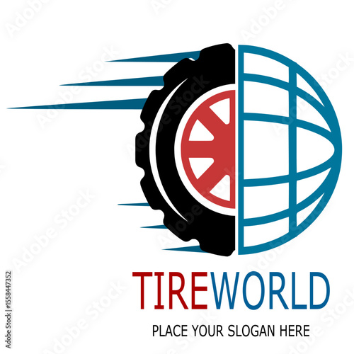 Tire world vector logo template