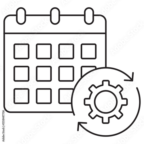 Workflower Calendar icon, Streamline Your Schedule with a Smart Workflow Calendar, Organize, Plan, and Execute: The Power of Workflow Calendars, vector