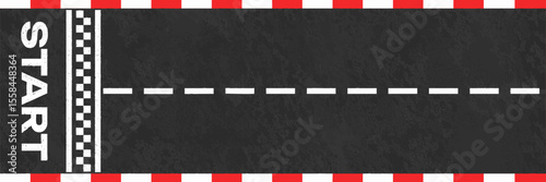 Linear race track start background in a flat design. Vector illustration