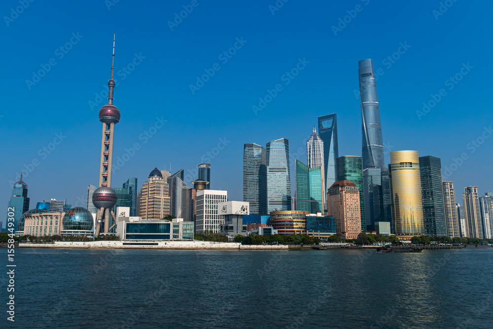 Obraz premium shanghai skyline at sunset
